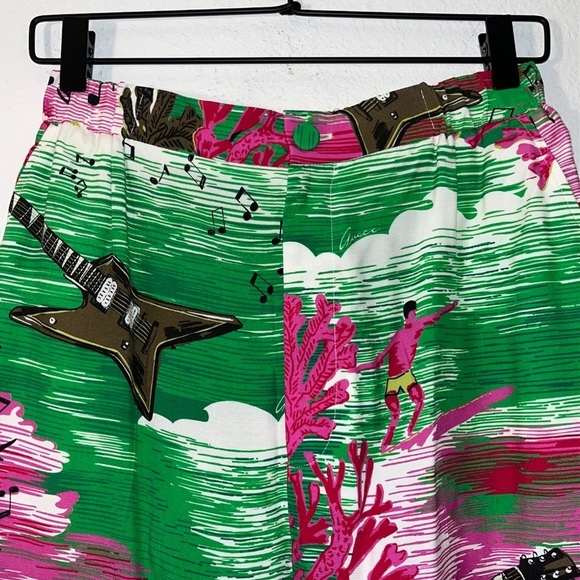 GUCCI Bermuda Shorts Green Pink White US 4 EU 40 Beach Surf Guitar NWT New - Picture 7 of 16